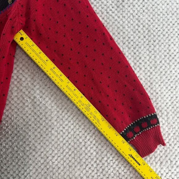VTG Woolrich Sweater Womens M Red Button Front Autumn Teacher Fall Pumpkin - Picture 12 of 14